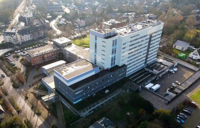 Luftaufnahme des Evangelischen Krankenhauses Dinslaken